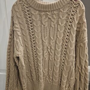 Vici Ribbed Knit Sweater in Tan